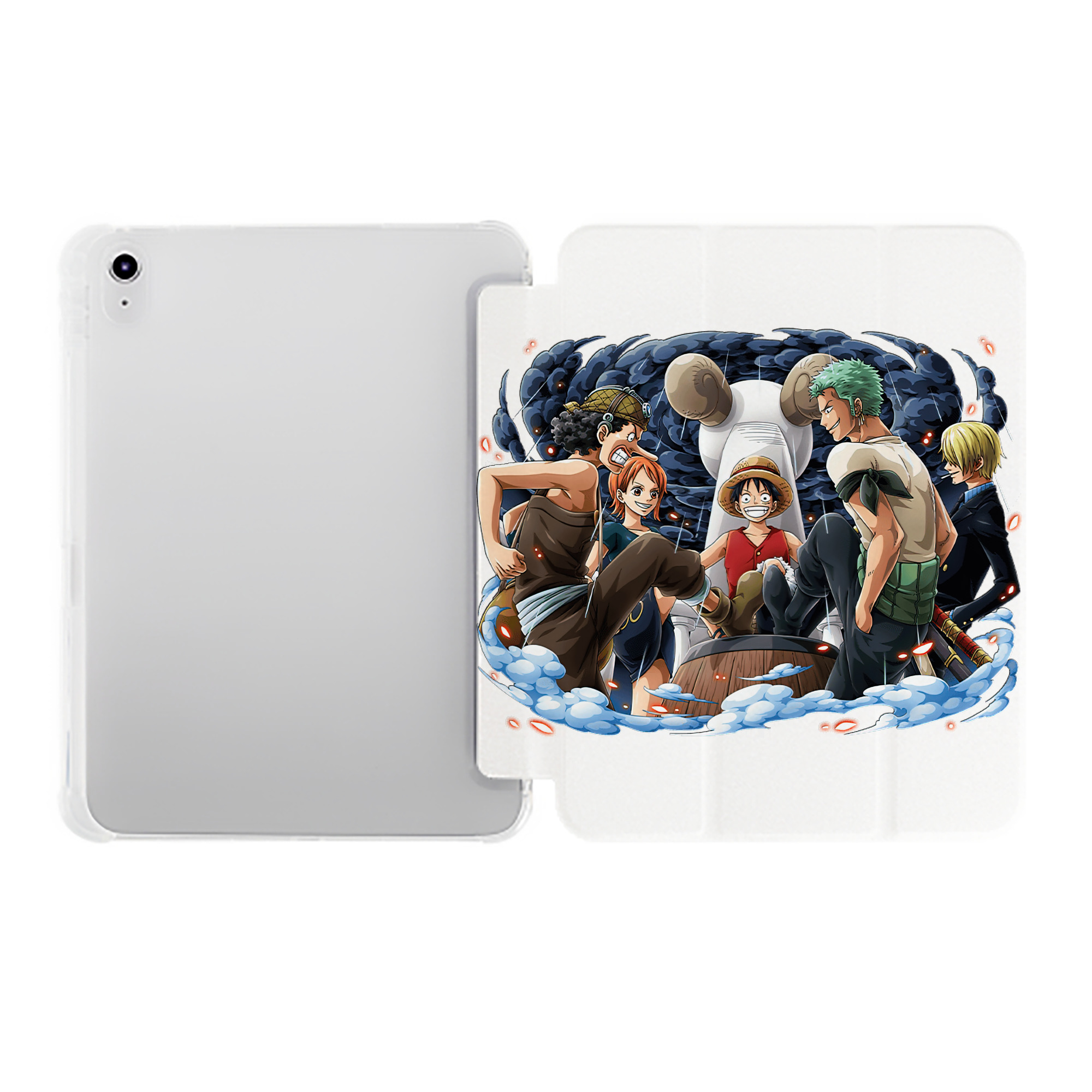 （画像用） ワンピース モンキー・D・ルフィ ONE PIECE Monkey D. Luffy IPad ケース ペン収納付き 三つ折りスタンド PUレザー×シリコン 対応機種9.5/10.5/10.9インチ